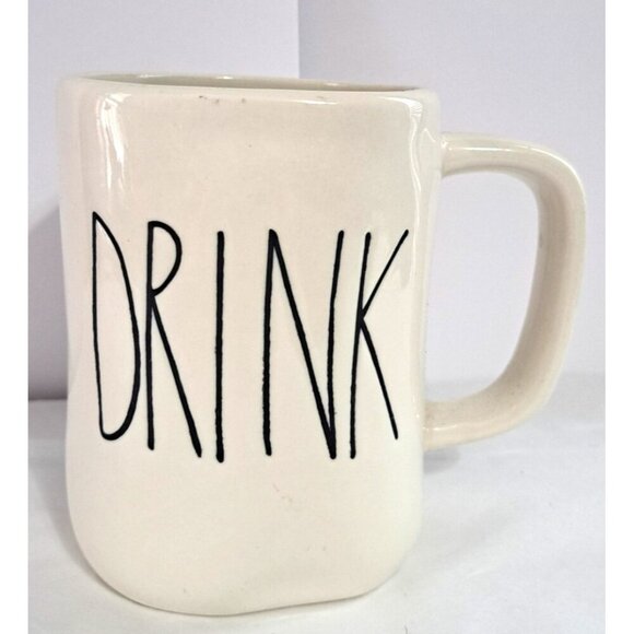 Rae Dunn Artisan Collection "DRINK" Off White 18 oz. Mug - Picture 1 of 6
